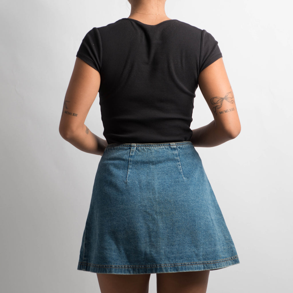 DENIM A LINE SKIRT