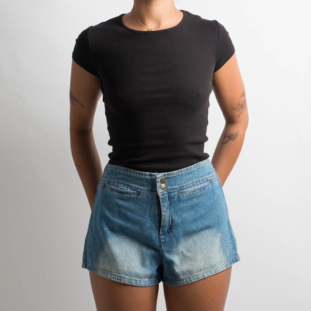 MID WASH DENIM SHORTS