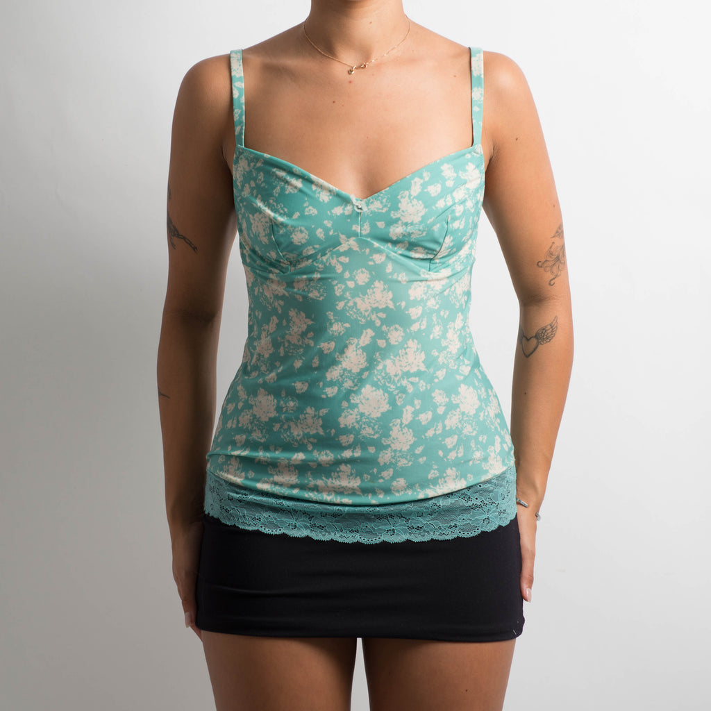 AQUA FLORAL CAMISOLE