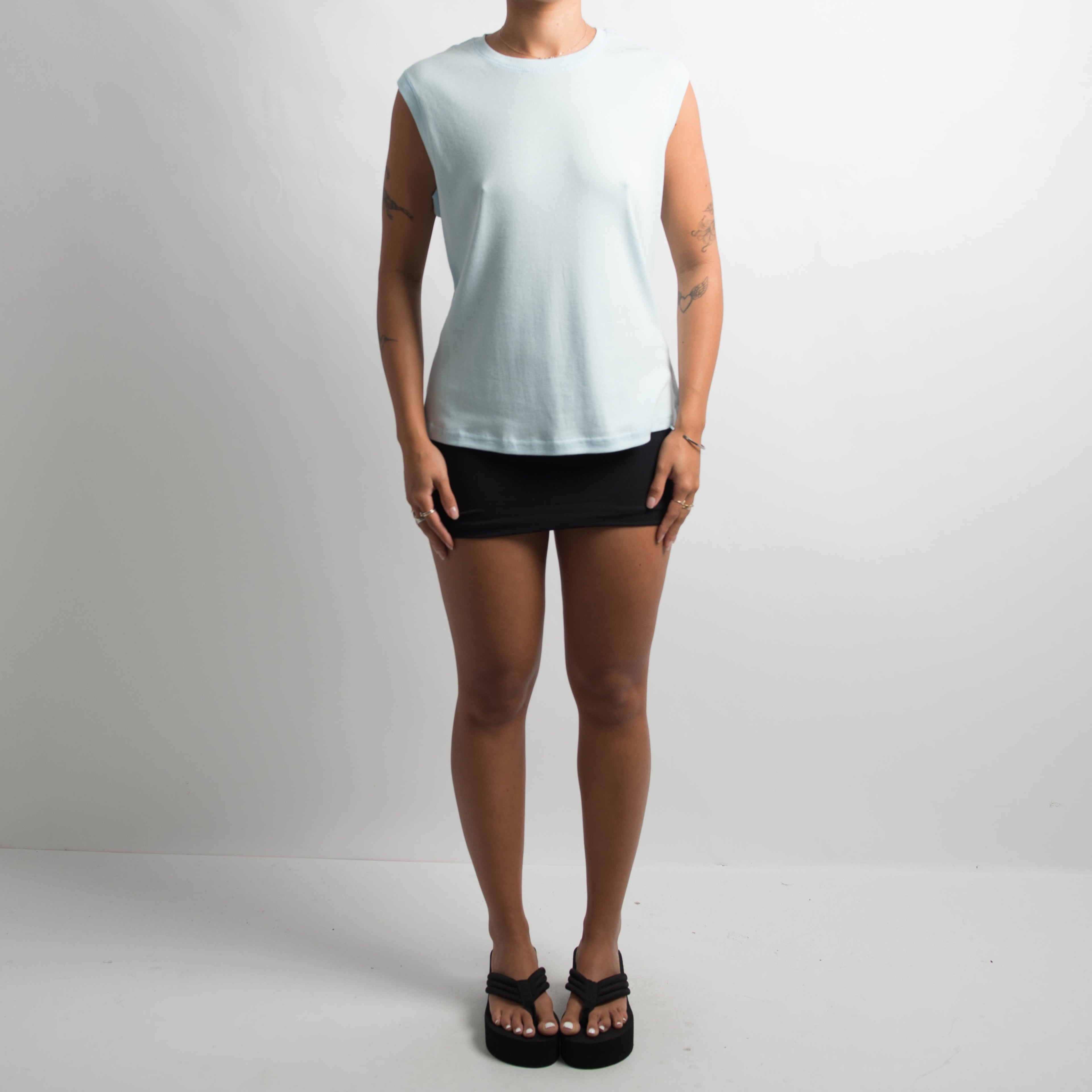 LIGHT BLUE SLEEVELESS TOP