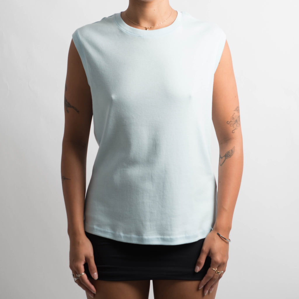 LIGHT BLUE SLEEVELESS TOP