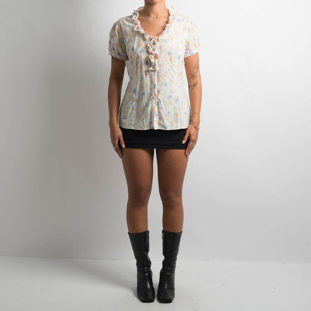 FLORAL SHORT SLEEVE BLOUSE
