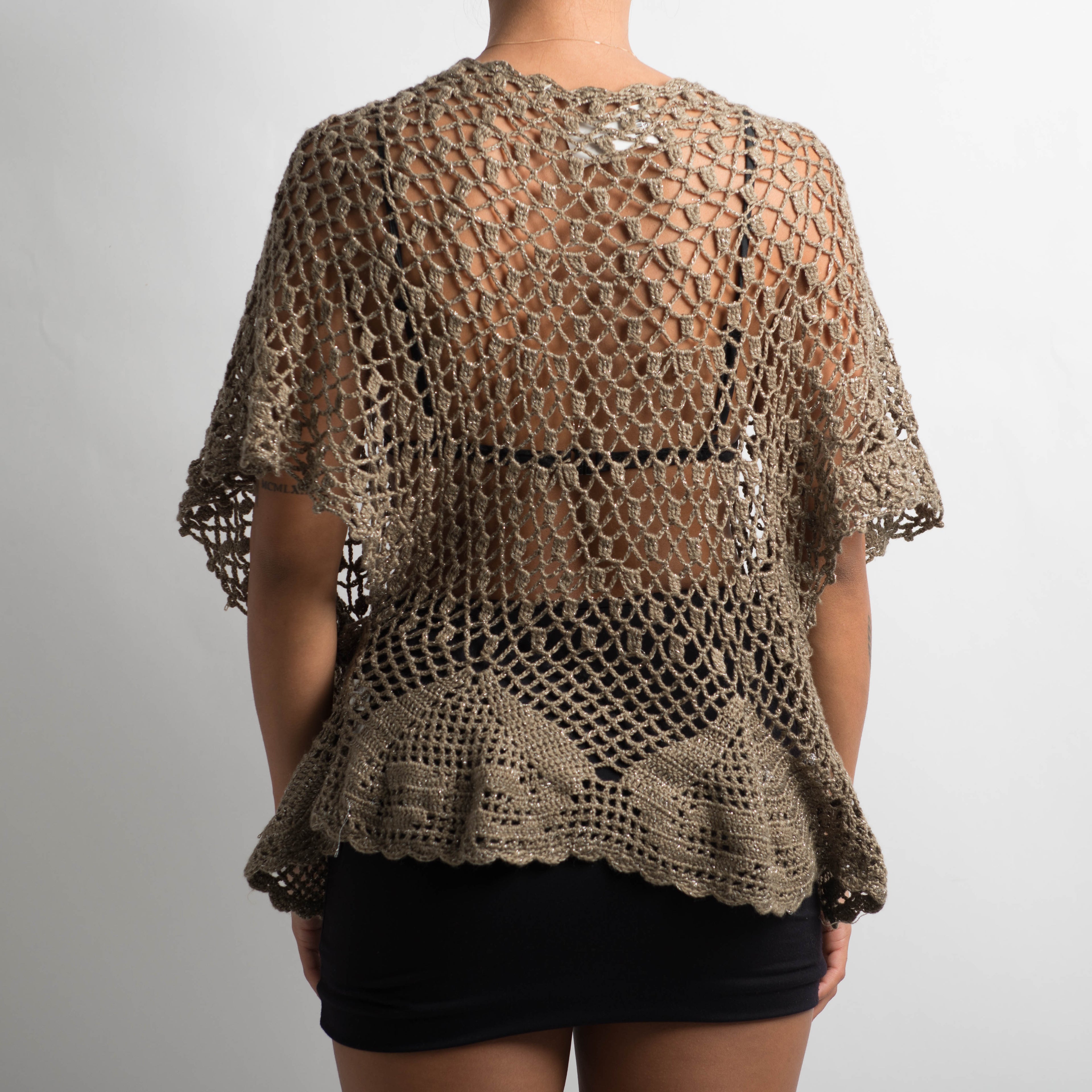 KHAKI CROCHET TOP