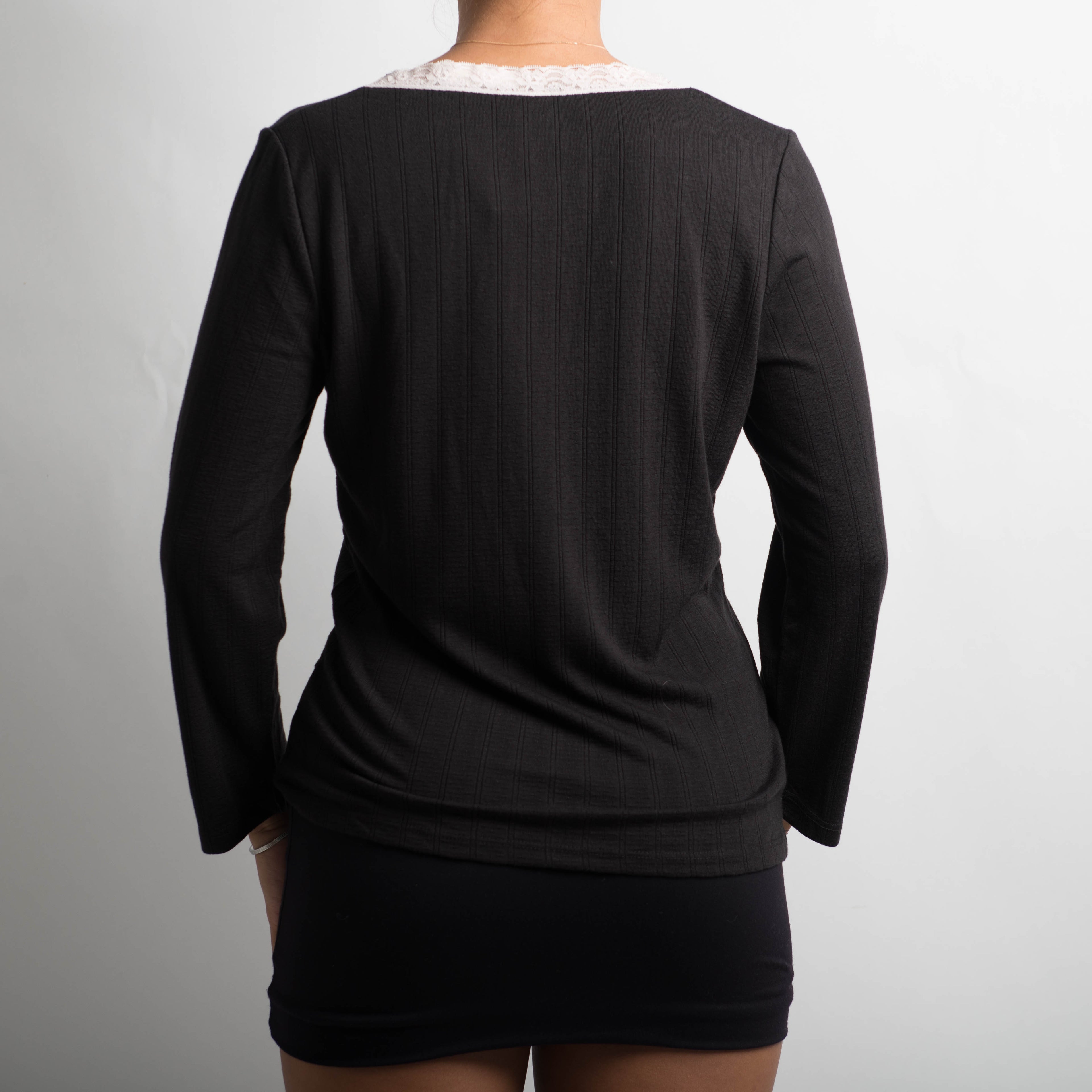 BLACK POINTELLE TOP
