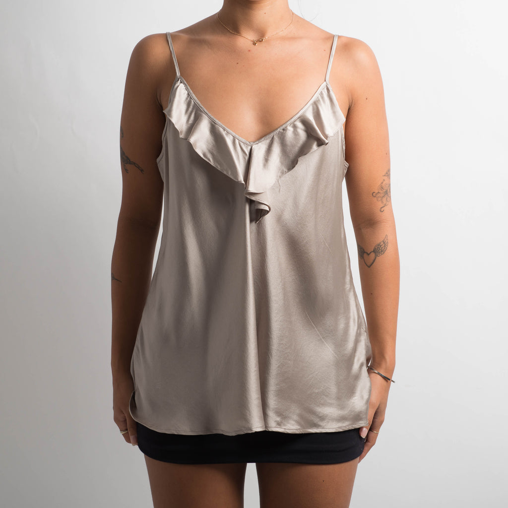 SILK RUFFLE CAMISOLE