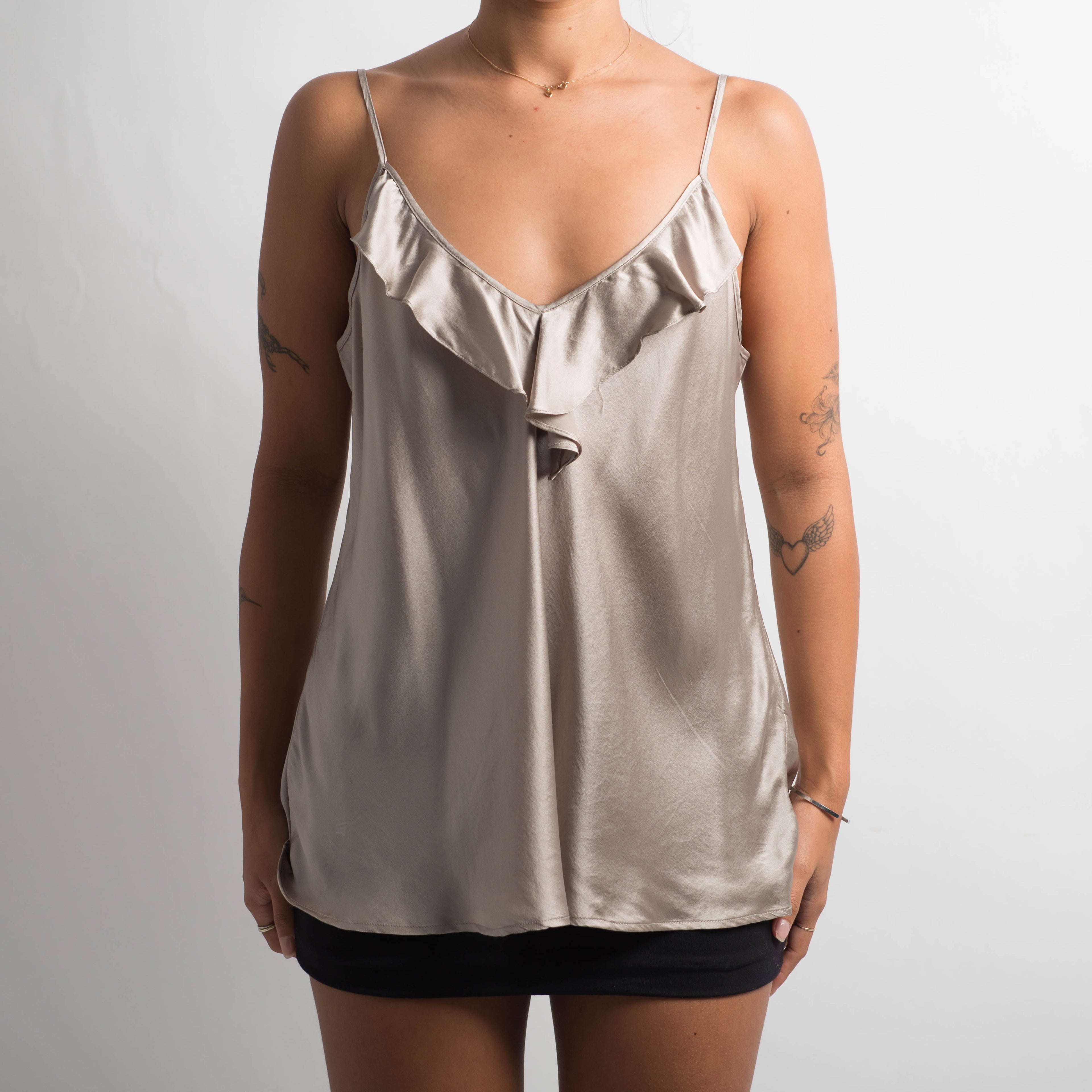 SILK RUFFLE CAMISOLE