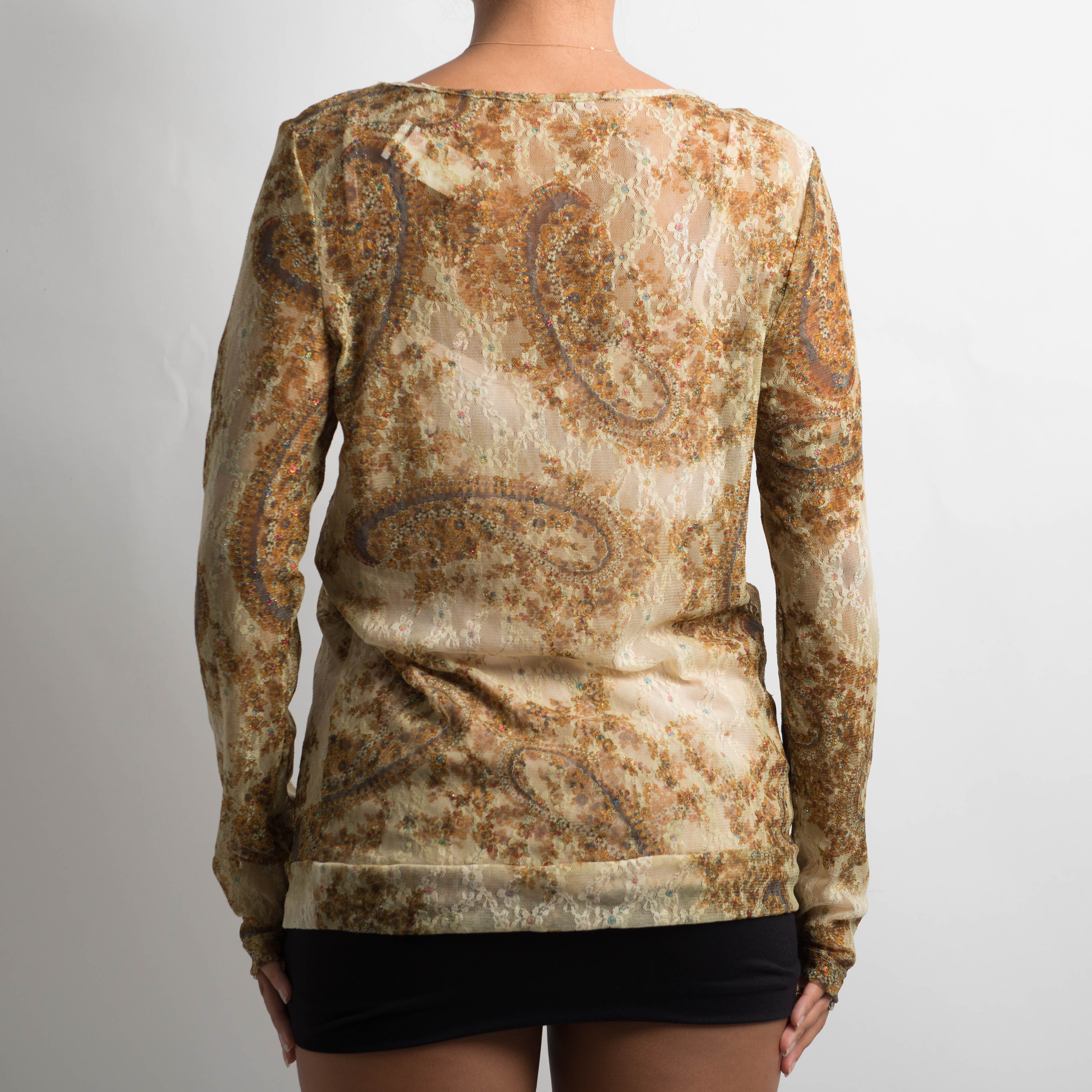 LACE MESH PAISLEY TOP