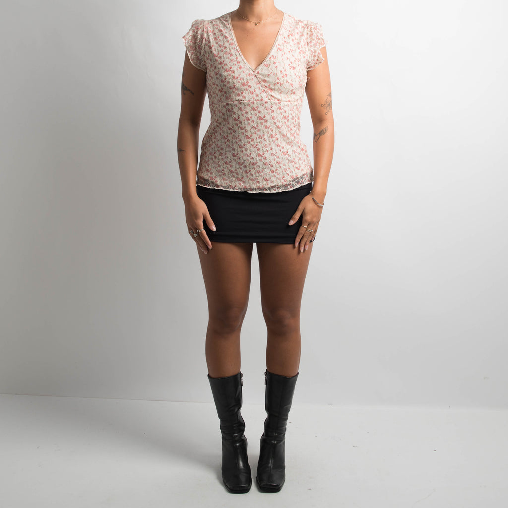 FLORAL MESH TOP