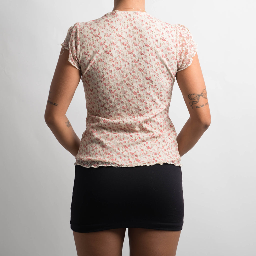 FLORAL MESH TOP
