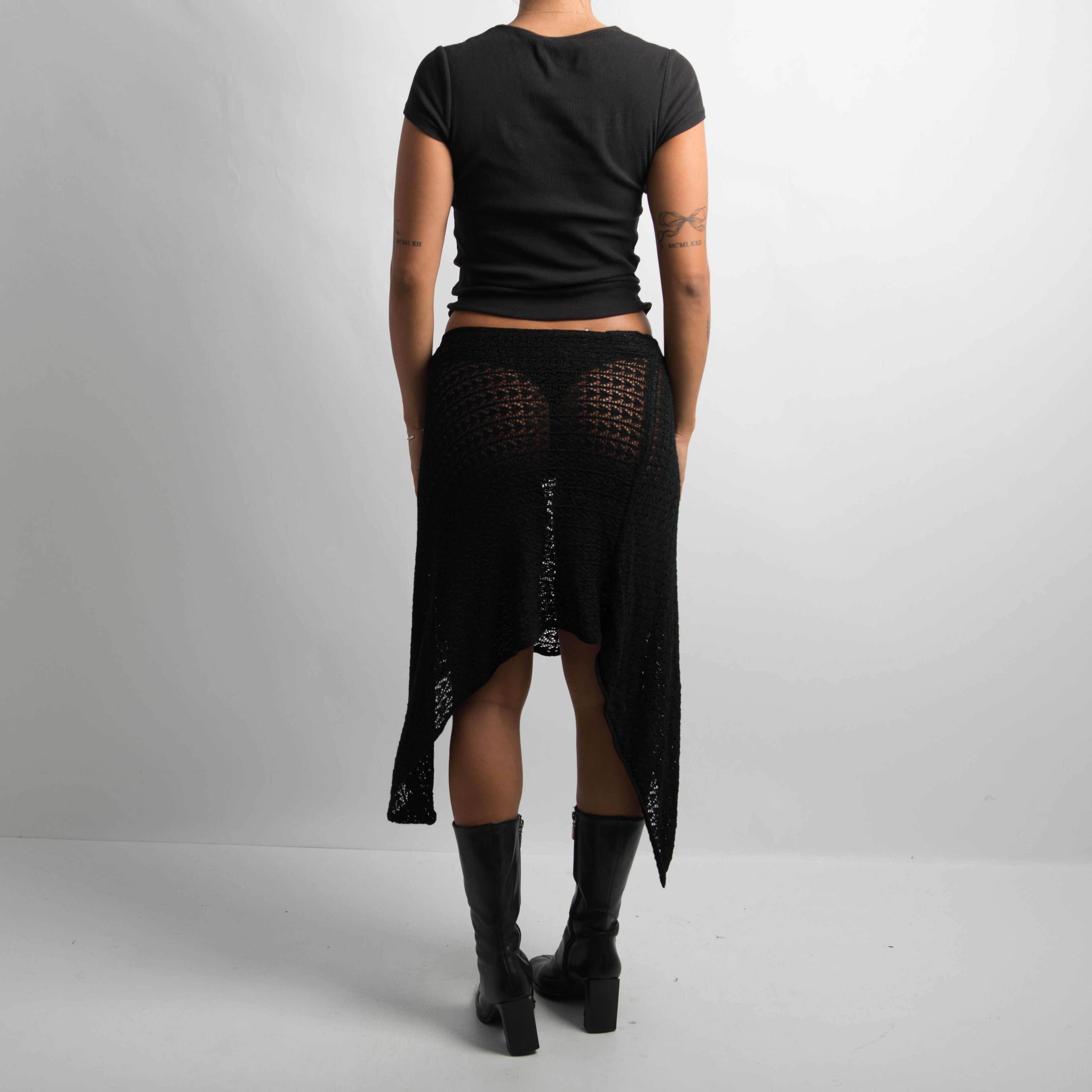 BLACK CROCHET PONCHO