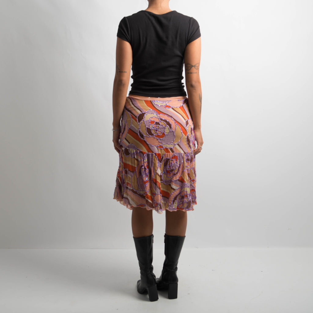 SILK SEQUIN MIDI SKIRT