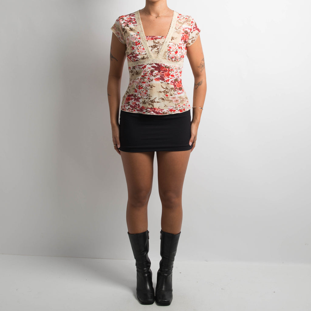 FLORAL MESH TOP