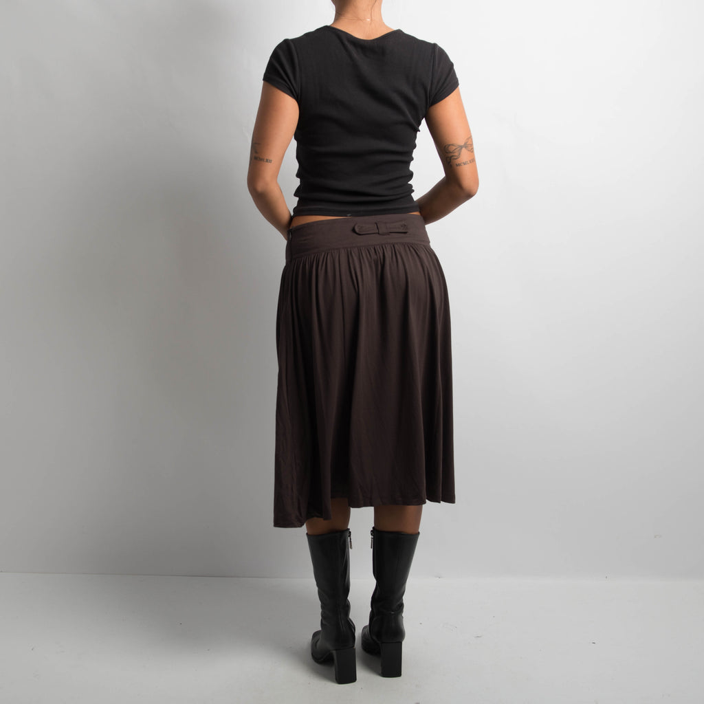 CHOC BROWN MIDI SKIRT