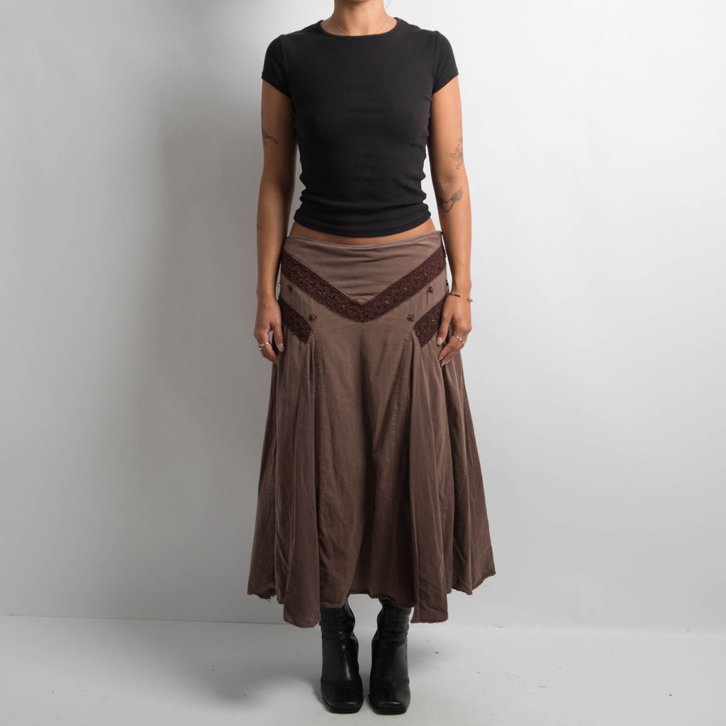 BROWN BOHO SKIRT