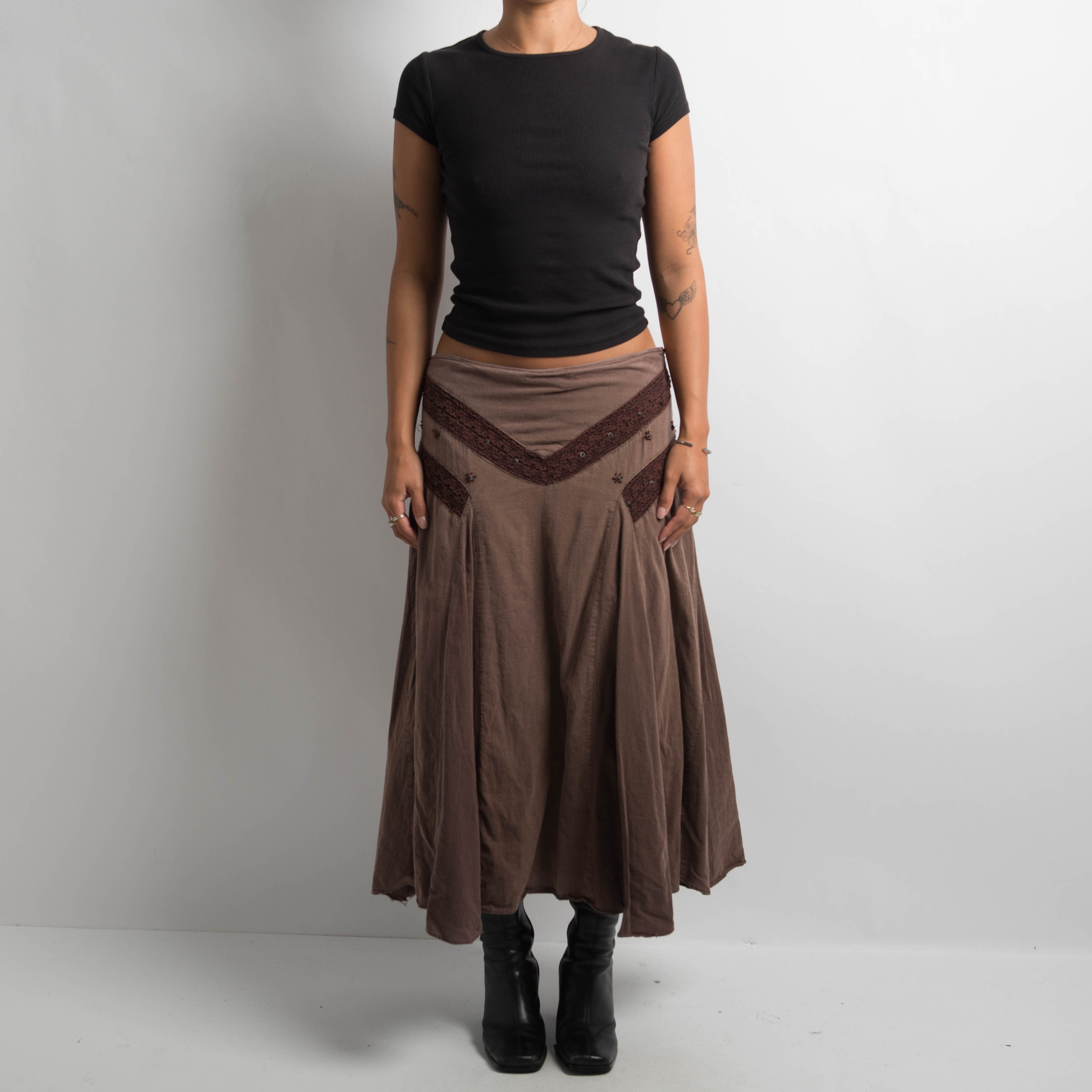 BROWN BOHO SKIRT