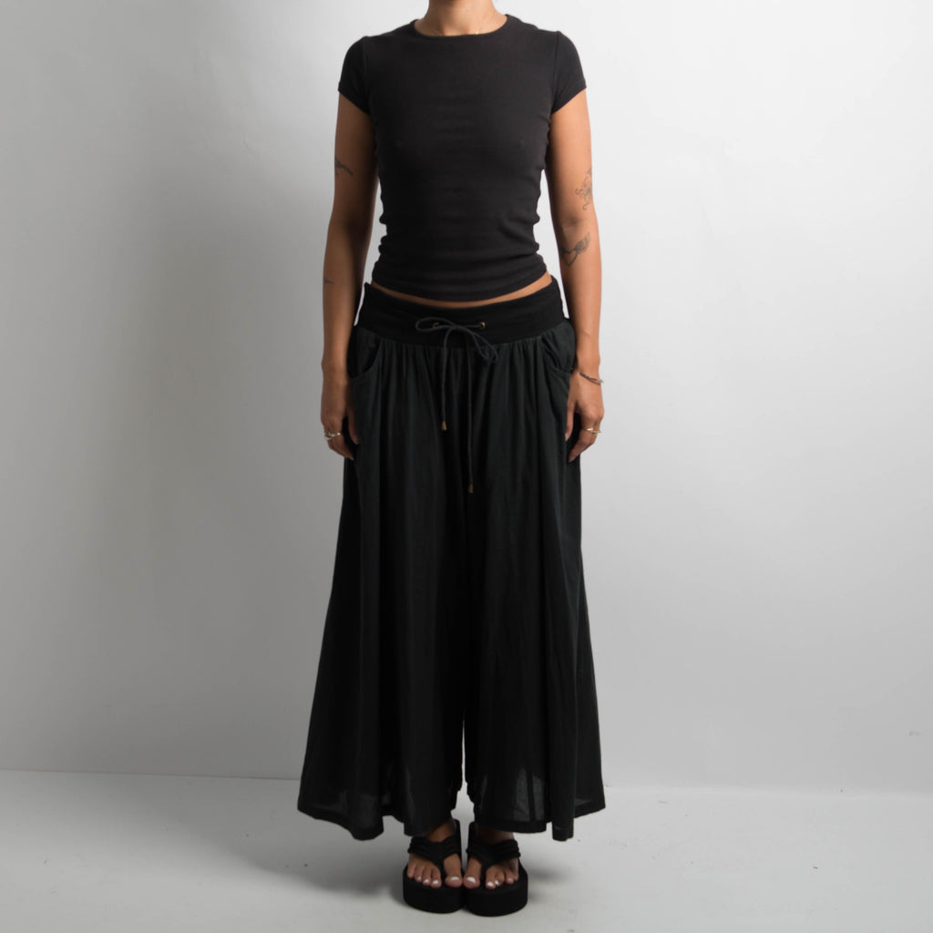 WIDE LEG COTTON PANTS