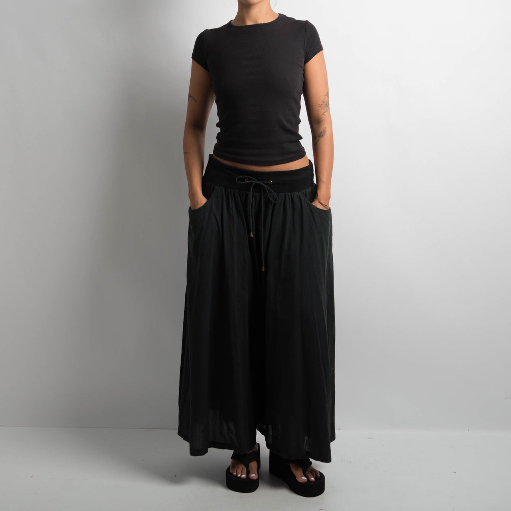 WIDE LEG COTTON PANTS