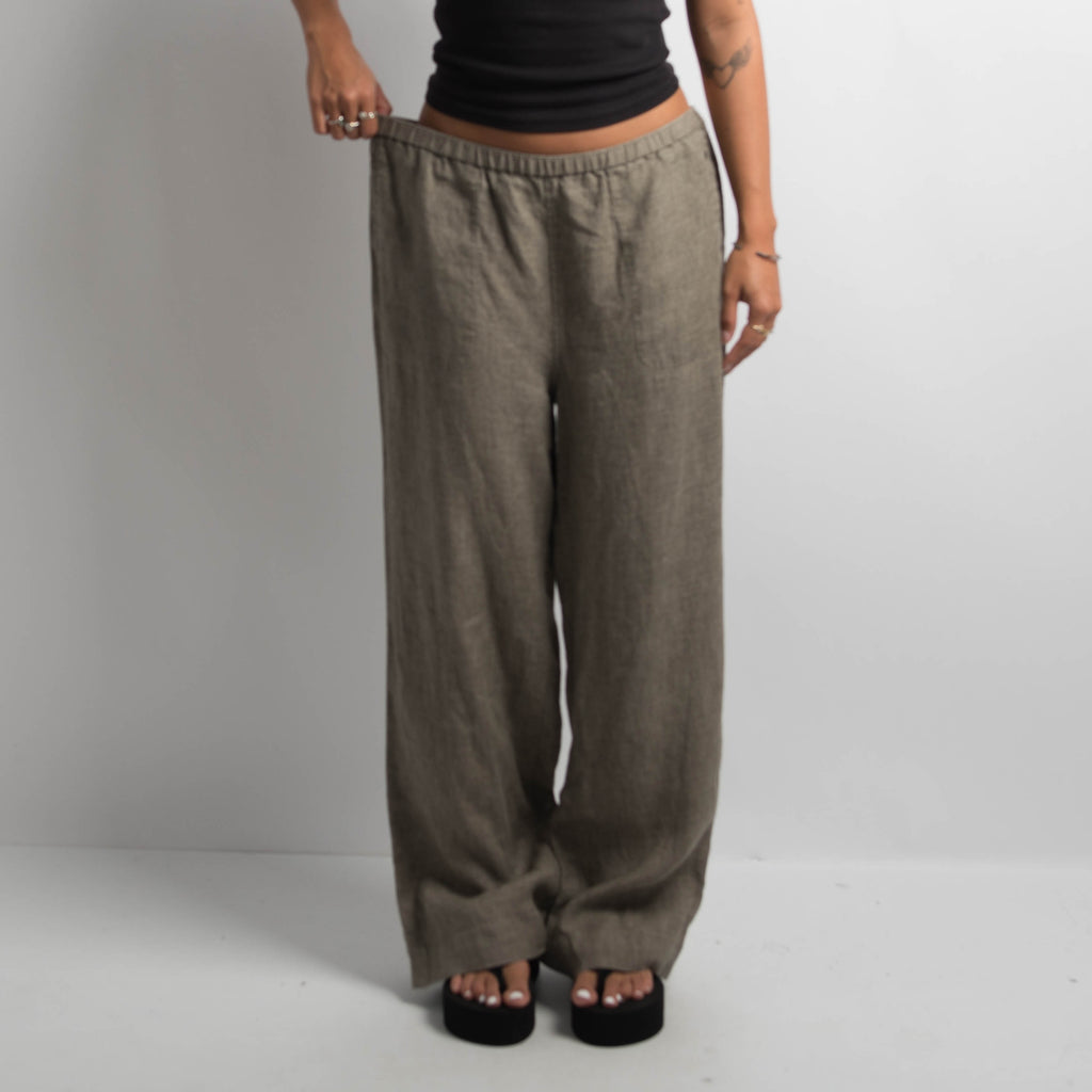 KHAKI LINEN PANTS