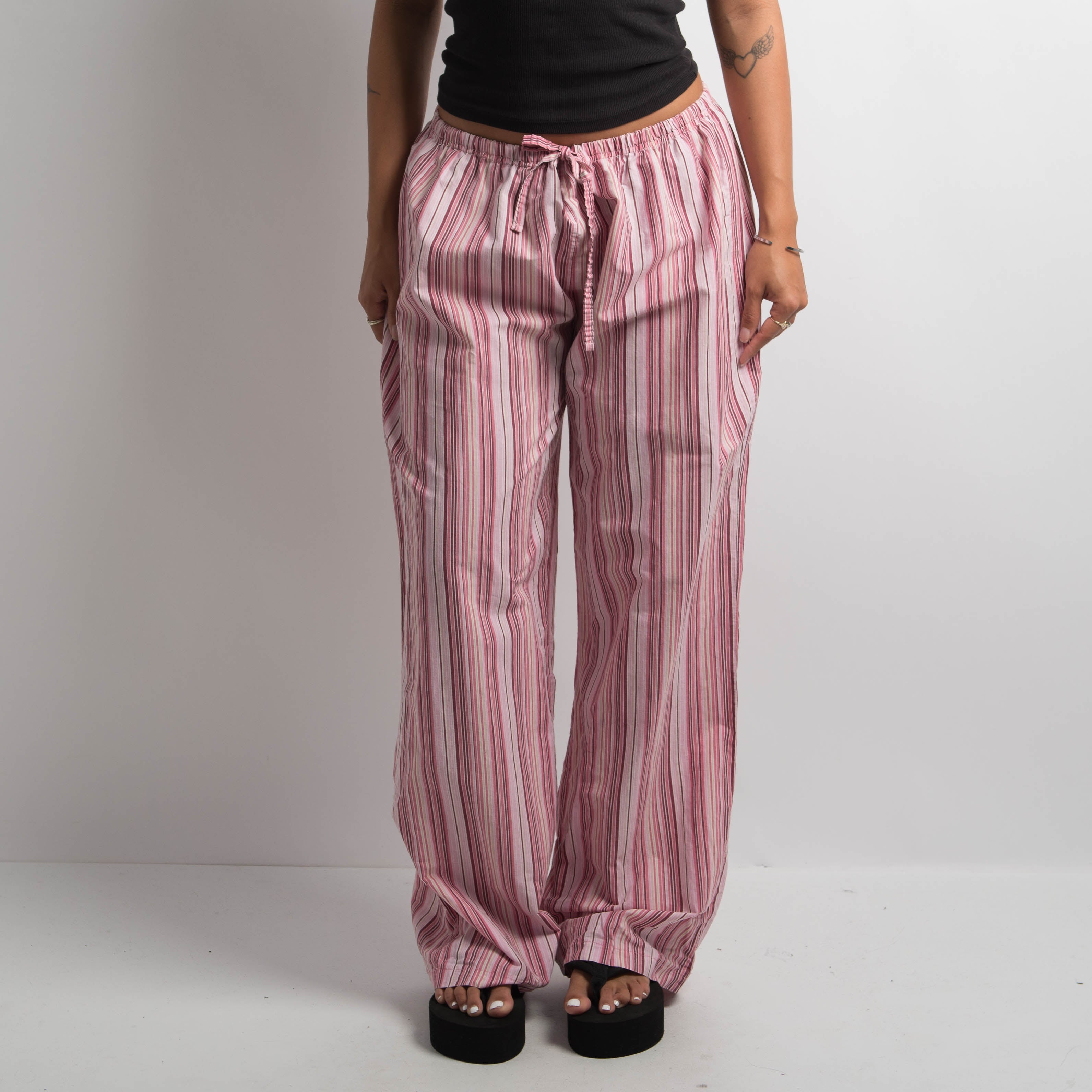 PINK STRIPE DRAWSTRING PANTS