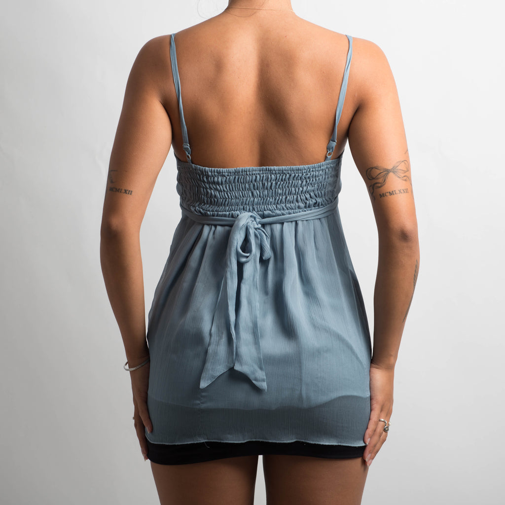 BLUE RUFFLE CAMISOLE