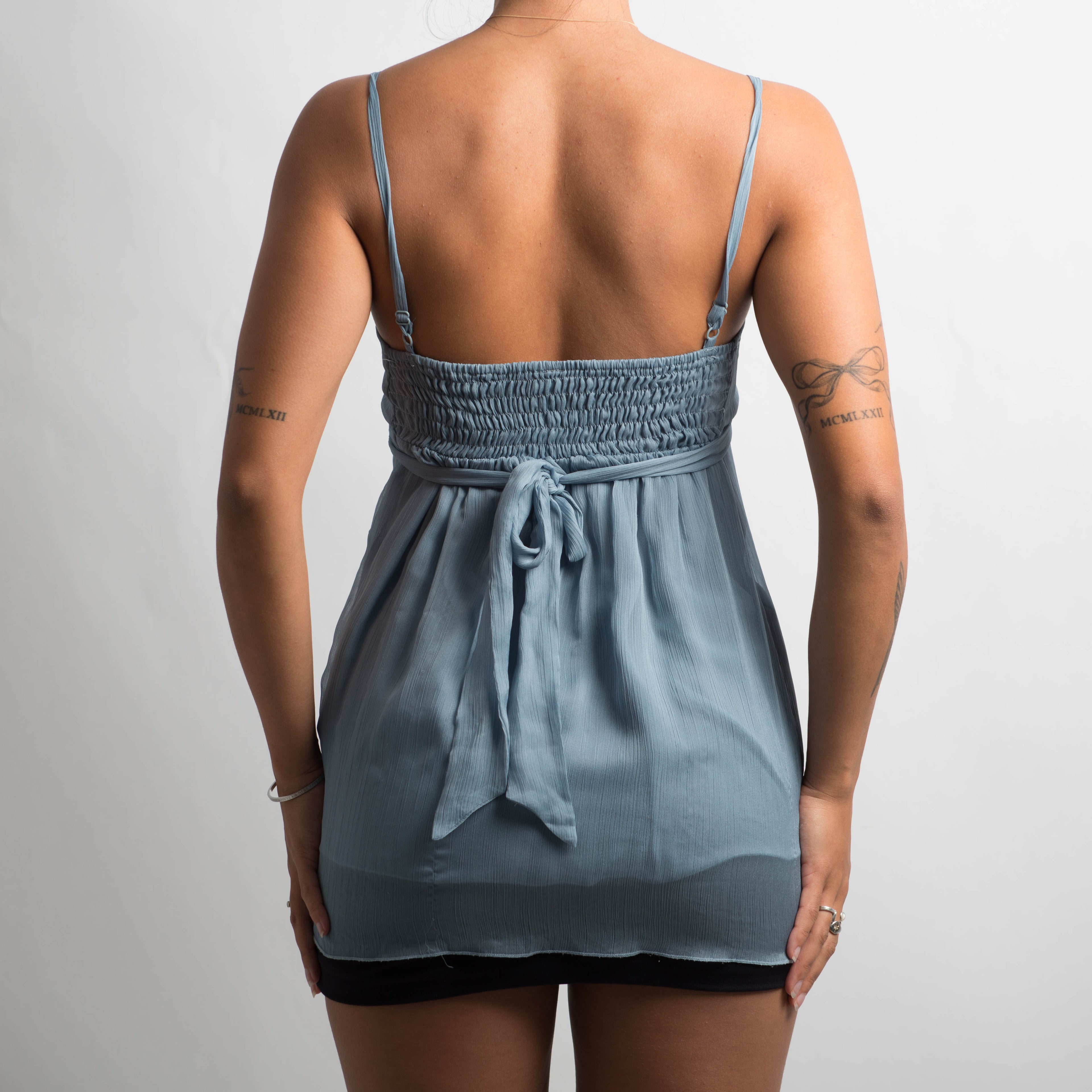 BLUE RUFFLE CAMISOLE