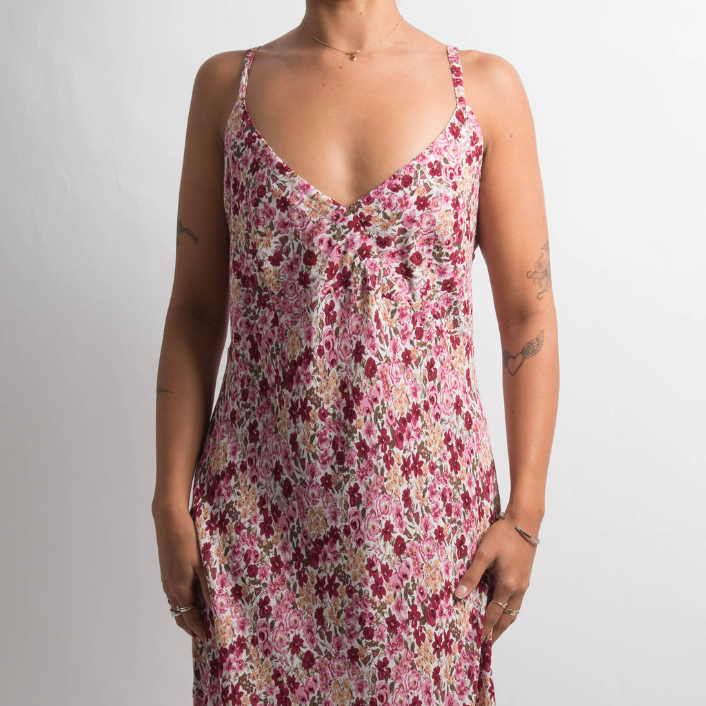 PINK FLORAL MIDI DRESS