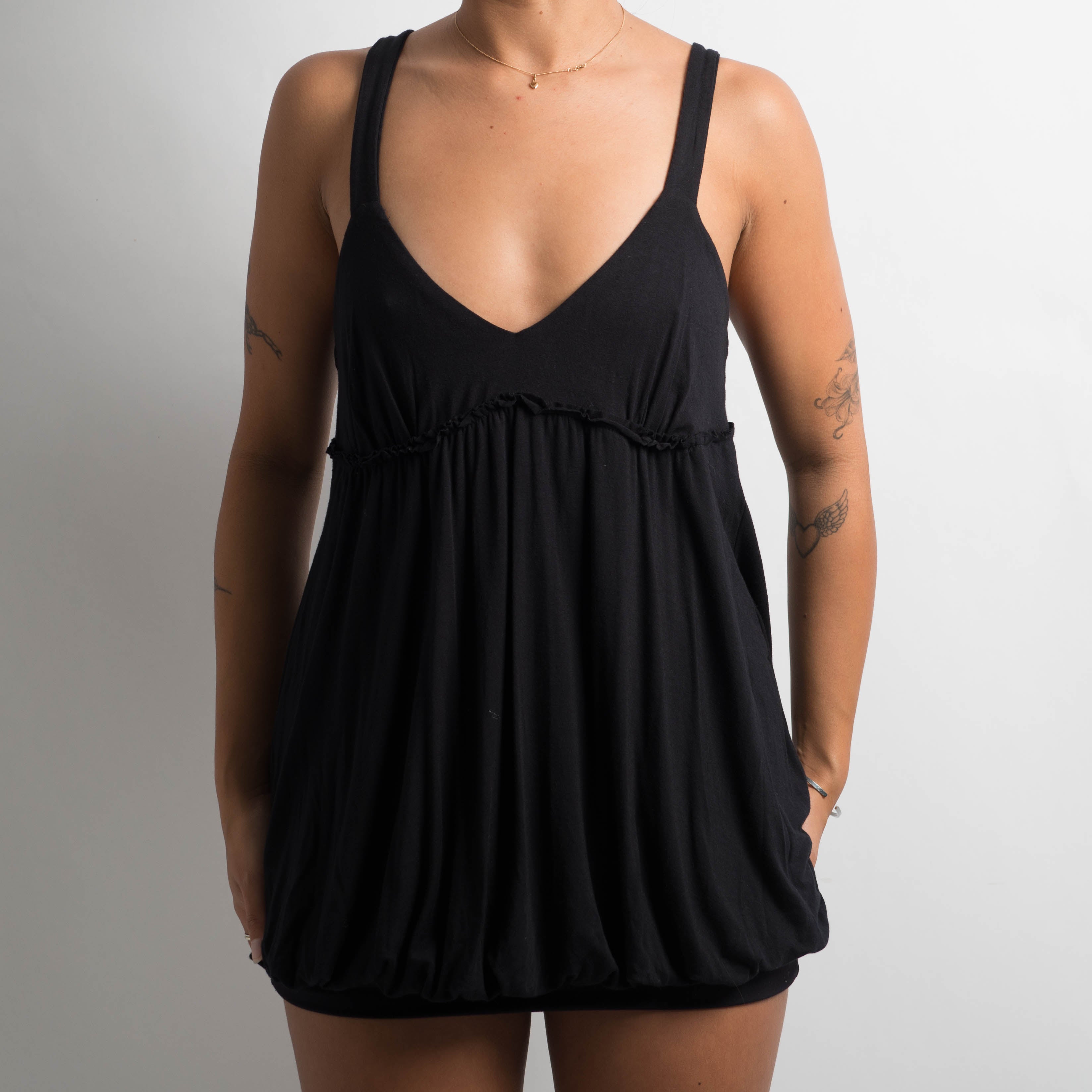 BLACK BABYDOLL TOP