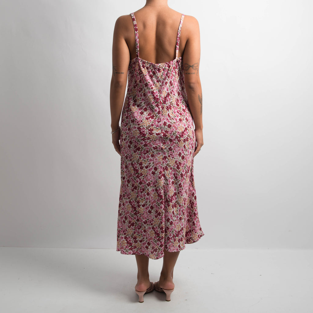 PINK FLORAL MIDI DRESS