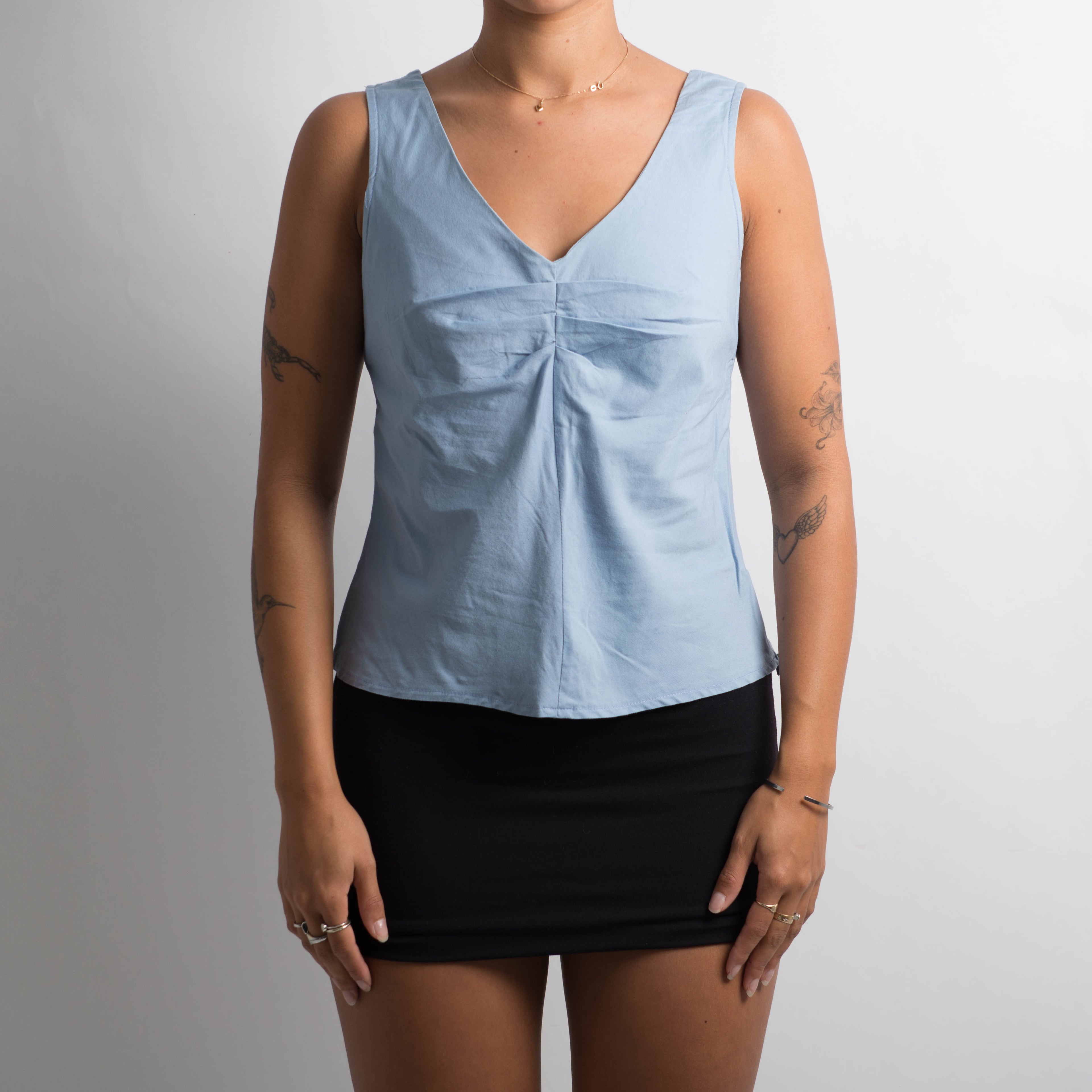 BLUE RUCHED TOP