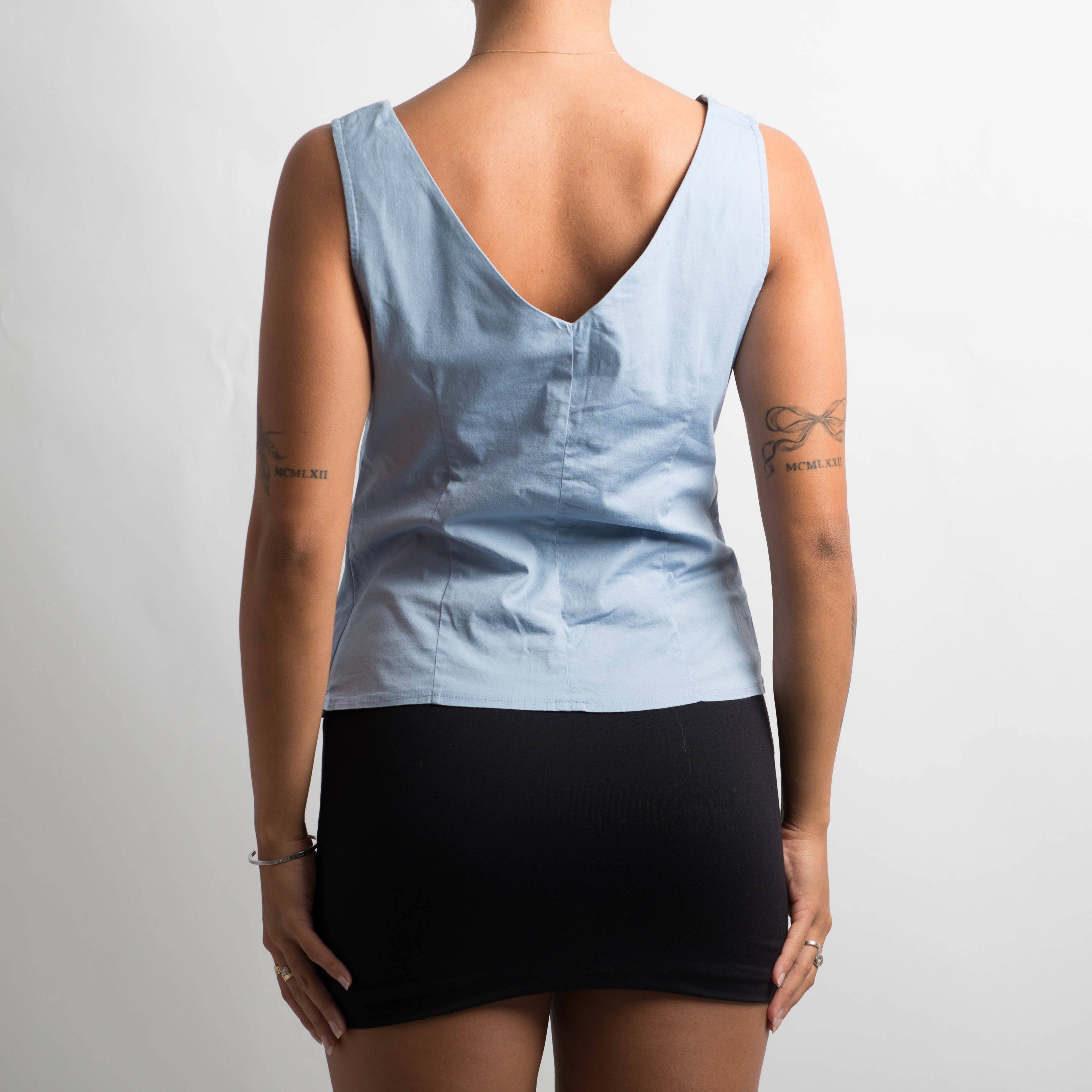 BLUE RUCHED TOP