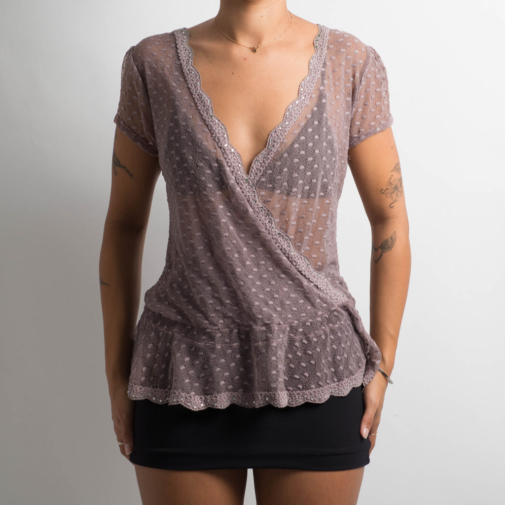 PURPLE MESH TOP