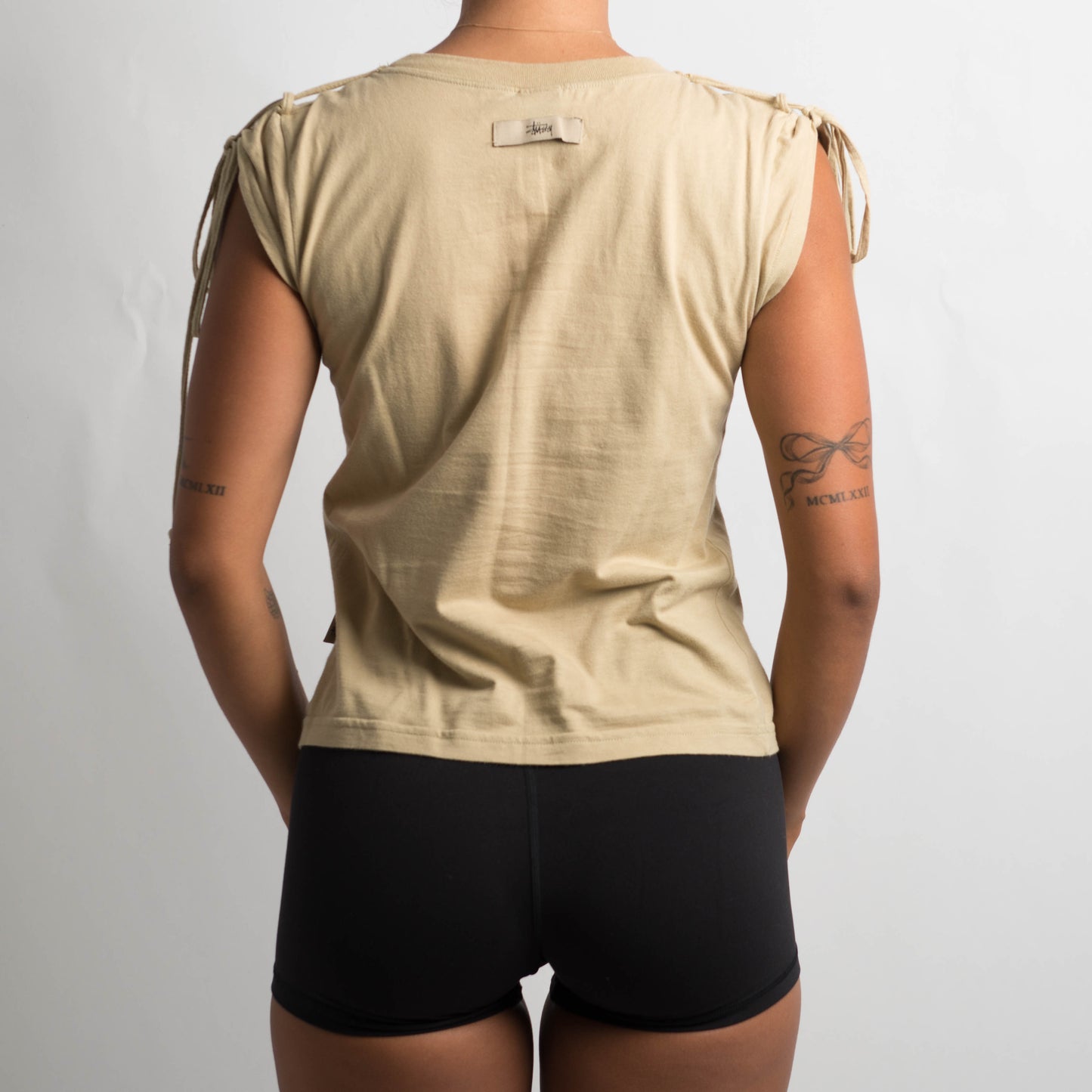 TAN CAP SLEEVE TEE