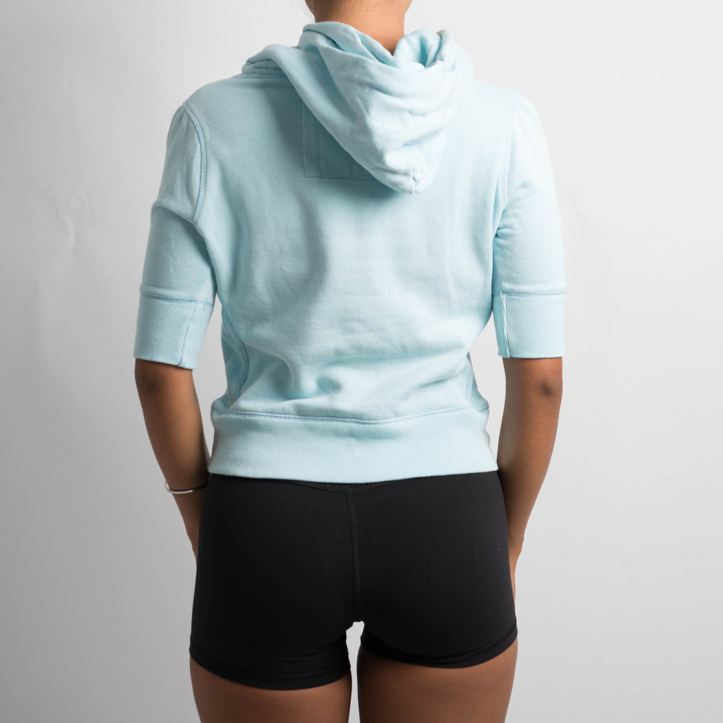 BLUE 1/2 SLEEVE HOODIE