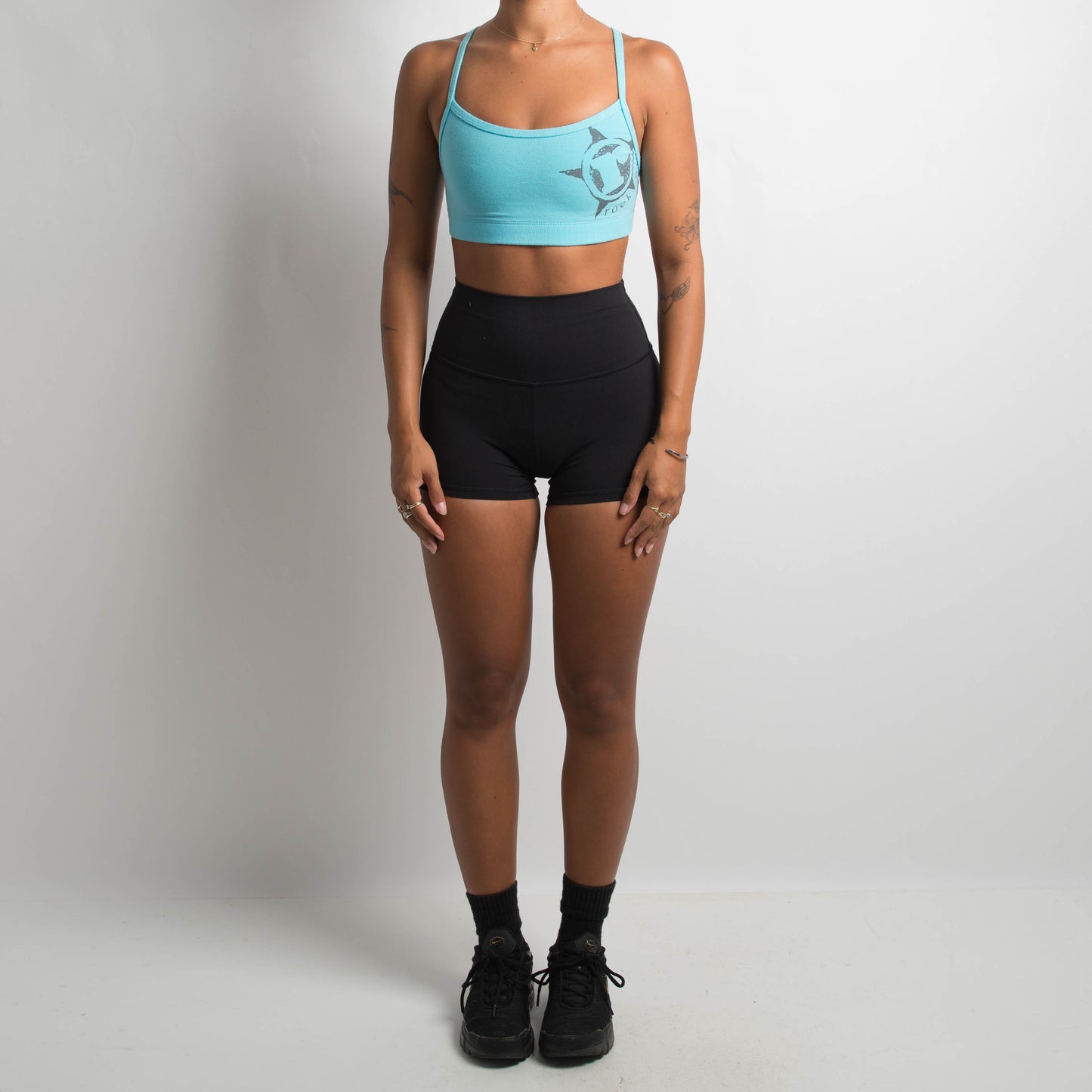 BLUE GRAPHIC SPORTS BRA