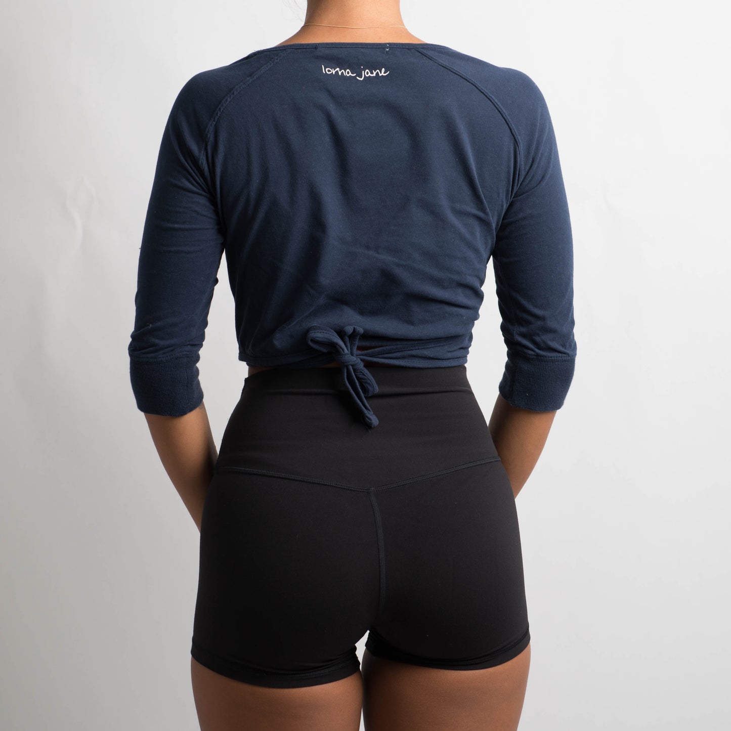 NAVY WRAP LONG SLEEVE