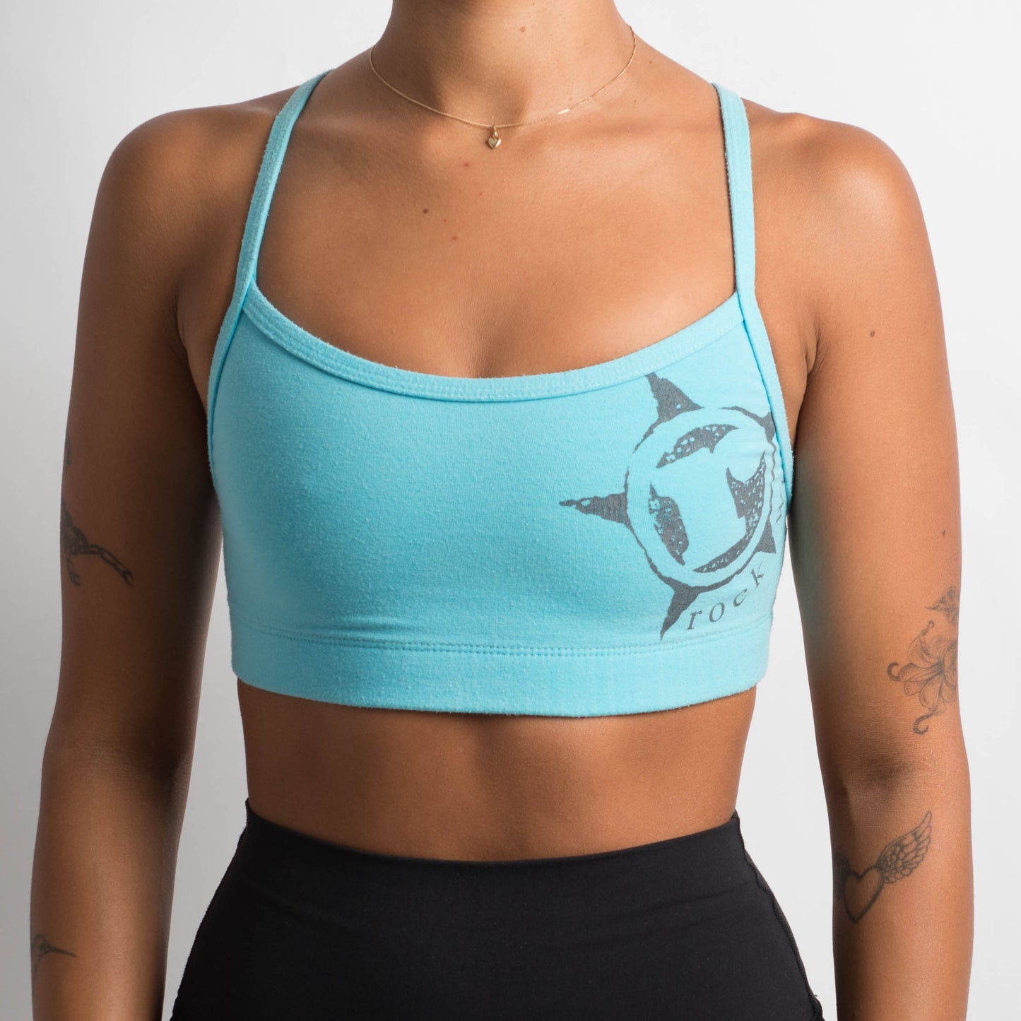 BLUE GRAPHIC SPORTS BRA