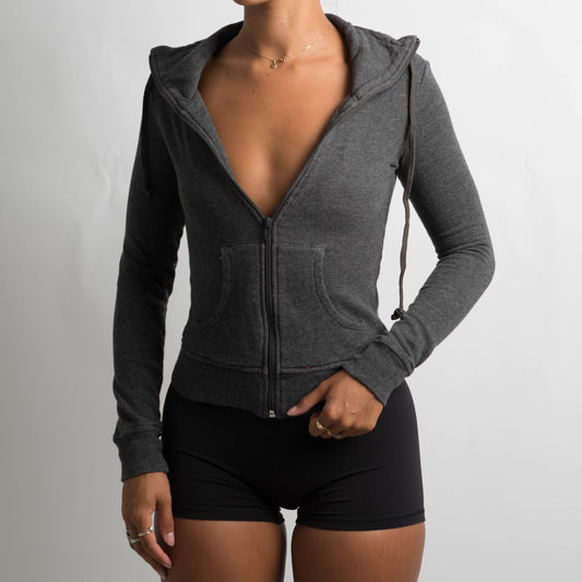 GREY FITTED ZIP JACKET