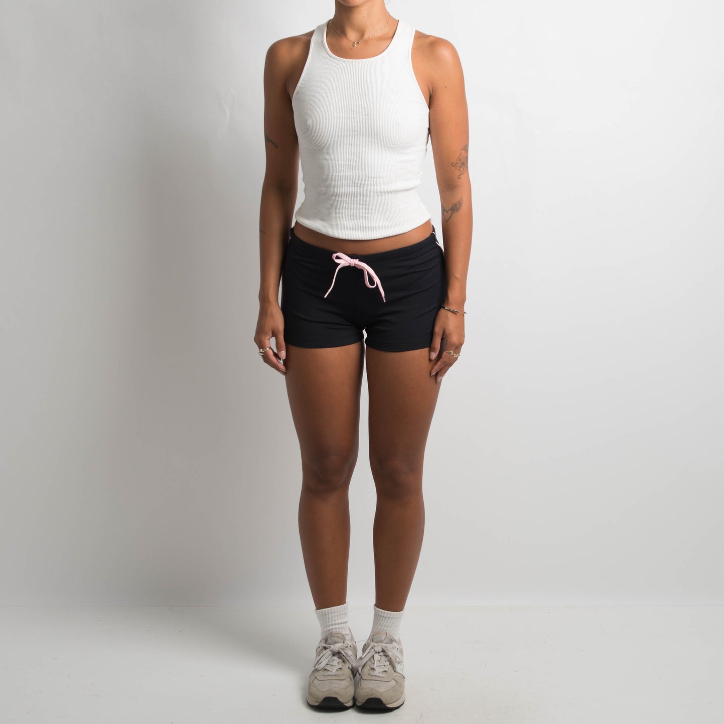 PINK DRAWSTRING MINI SHORTS