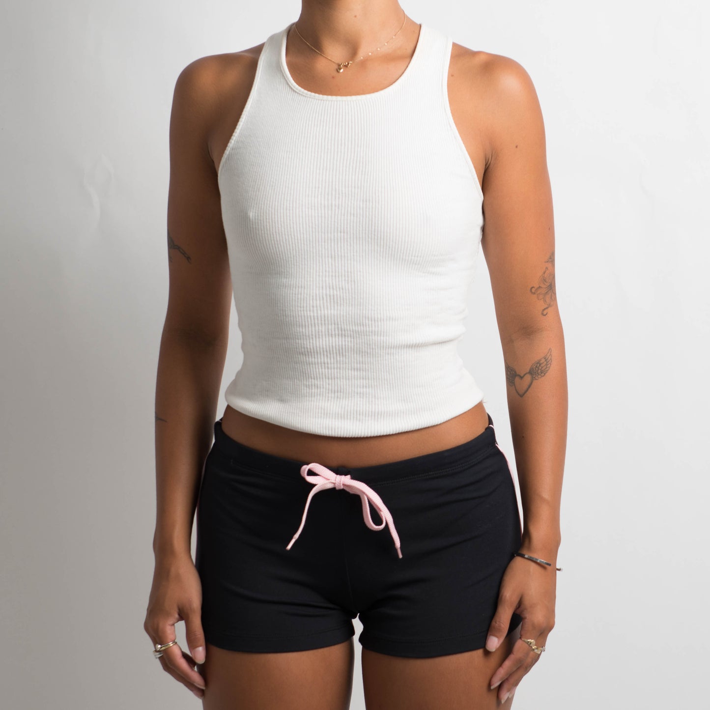 PINK DRAWSTRING MINI SHORTS