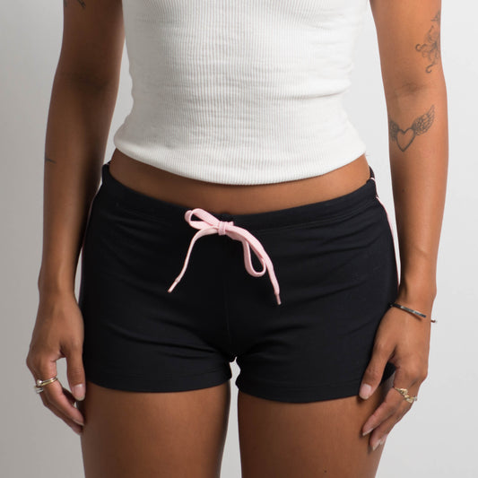 PINK DRAWSTRING MINI SHORTS