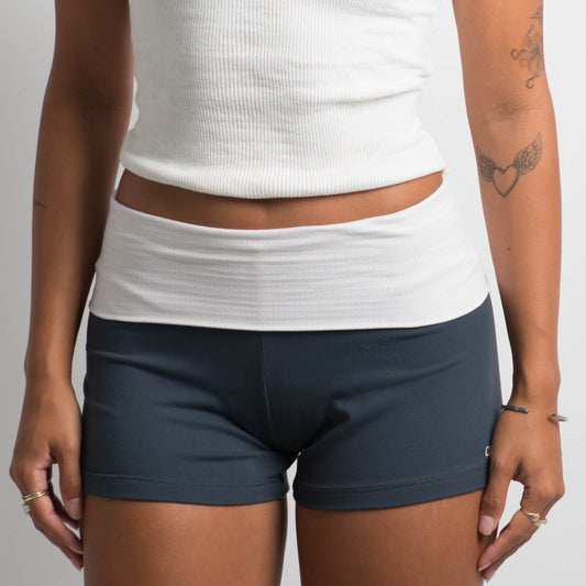 FOLD OVER MINI SHORTS