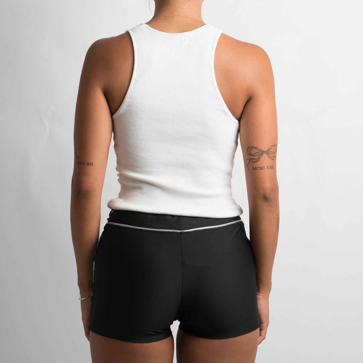 BLACK STRIPE BIKE SHORTS