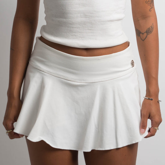 WHITE TENNIS SKORT