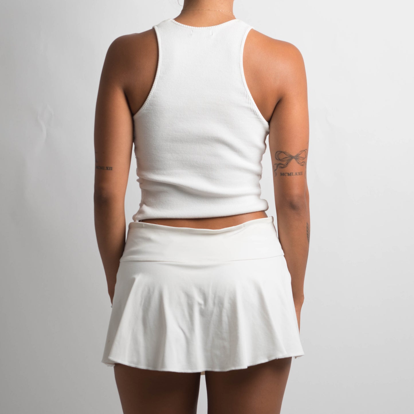 WHITE TENNIS SKORT