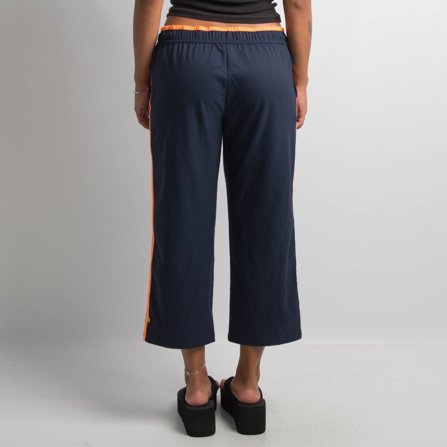 NAVY CROP TRACK PANTS