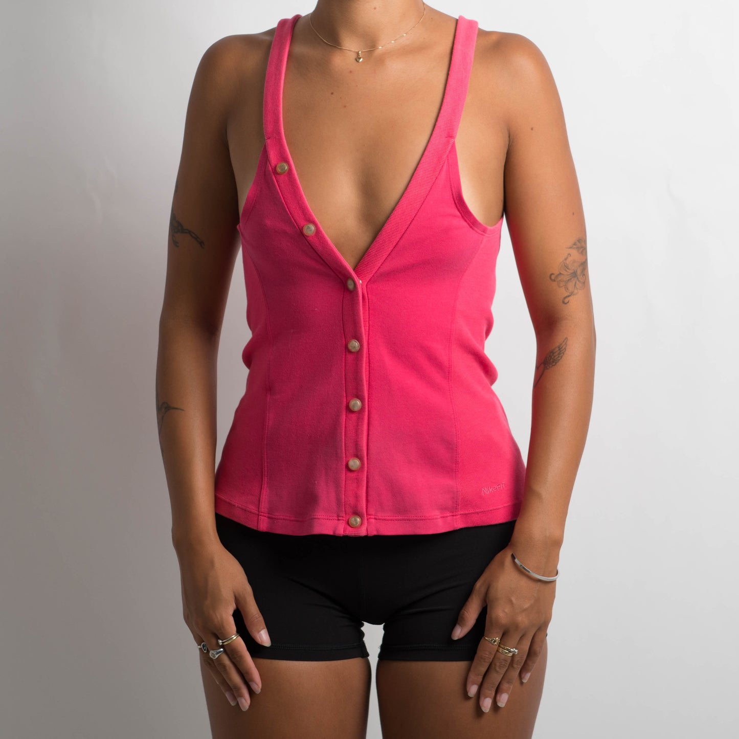 PINK BUTTON ACTIVEWEAR TANK TOP