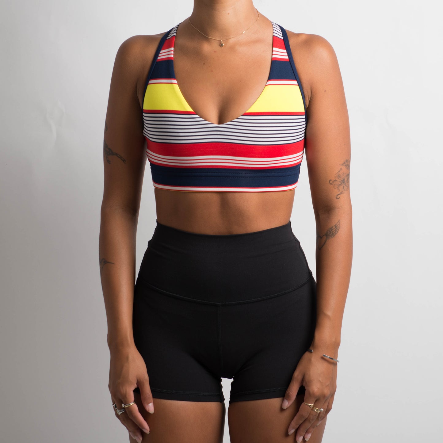 STRIPED SPORTS BRA