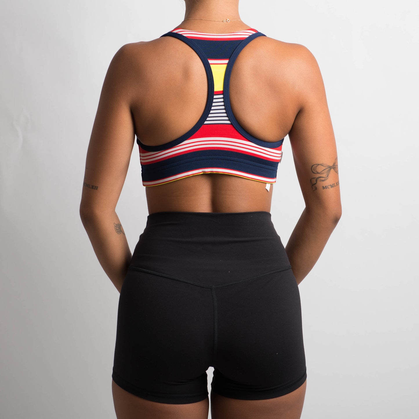 STRIPED SPORTS BRA