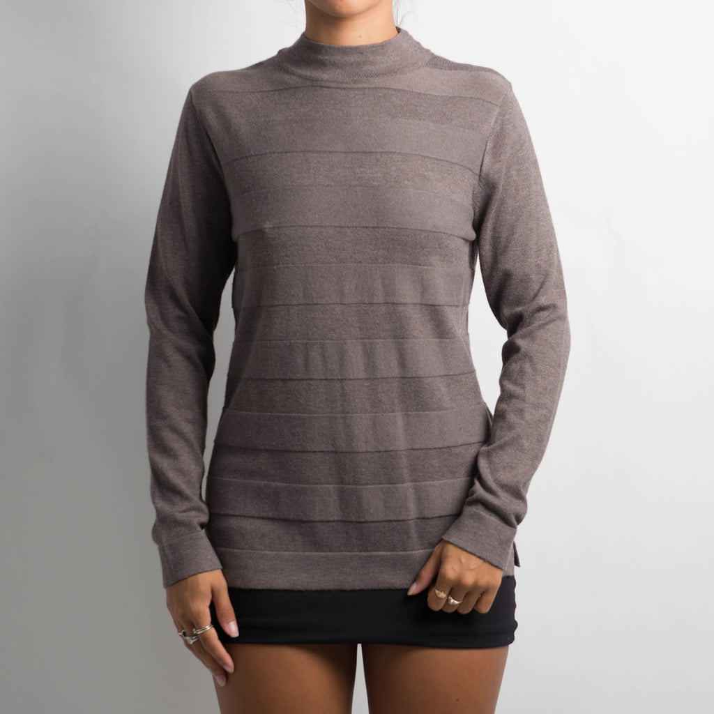 SOFT STRIPED MOCKNECK TOP