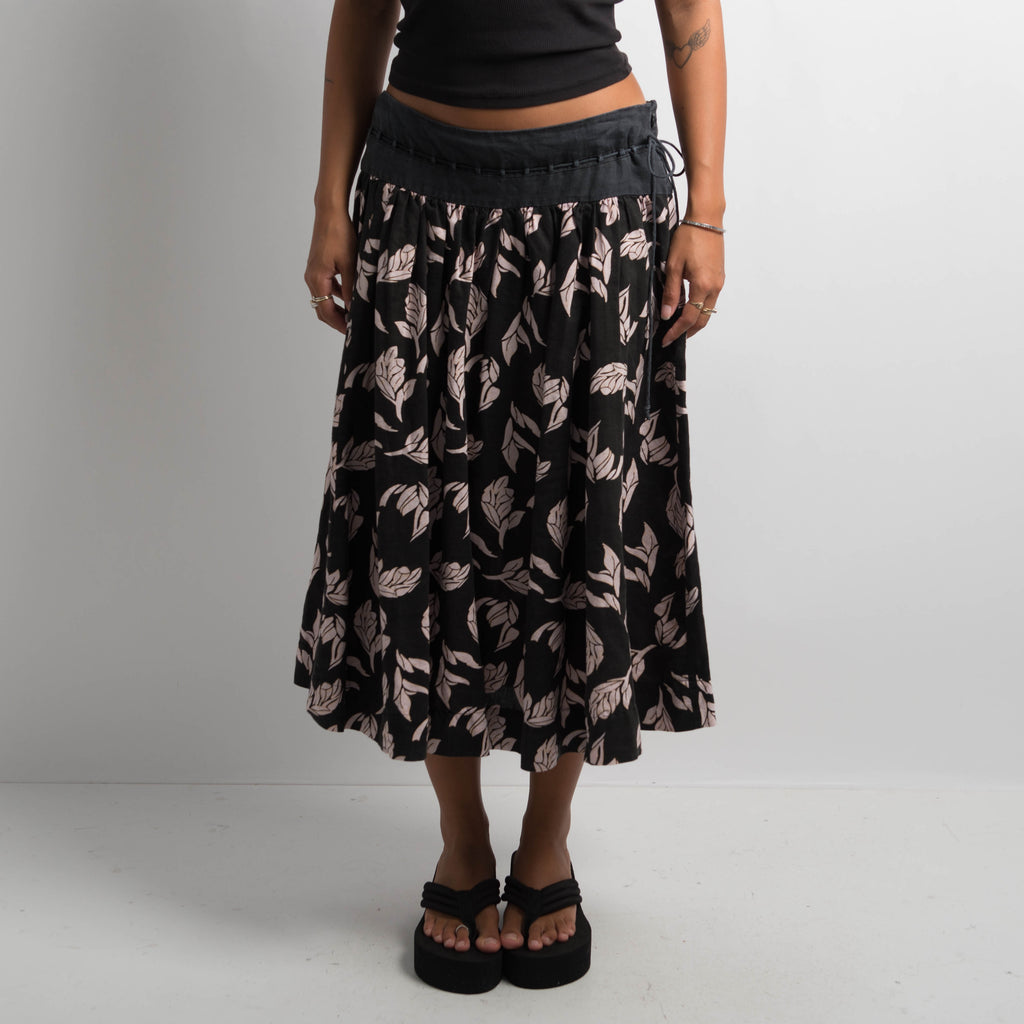 FLORAL LINEN SKIRT